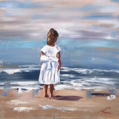 Girl at the sea 3, peinture, huile sur toile