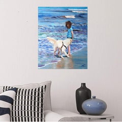 Girl with a dog, Painting, Oil on Canvas