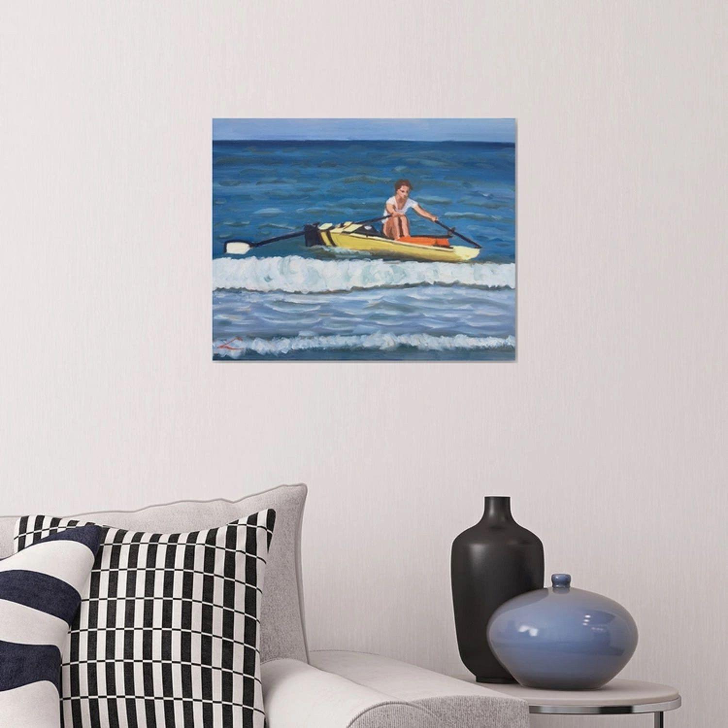 Happy canoeing 2, Gemälde, Öl auf Leinwand (Impressionismus), Painting, von Elena Sokolova