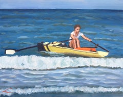 Happy canoeing 2, Painting, Oil on Canvas
