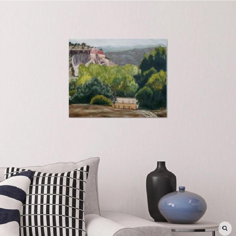 Landschaft mit einem Fels, Gemälde, Öl auf Leinwand (Impressionismus), Painting, von Elena Sokolova