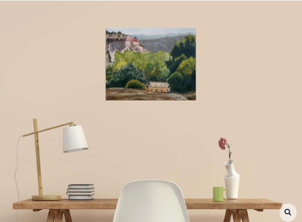 Landschaft mit einem Felsen, gemalt mit Öl auf Leinwand :: Gemälde :: Impressionist :: Dieses Werk wird mit einem offiziellen, vom Künstler unterzeichneten Echtheitszertifikat geliefert :: Bereit zum Aufhängen: Ja :: Signiert: Ja :: Ort der