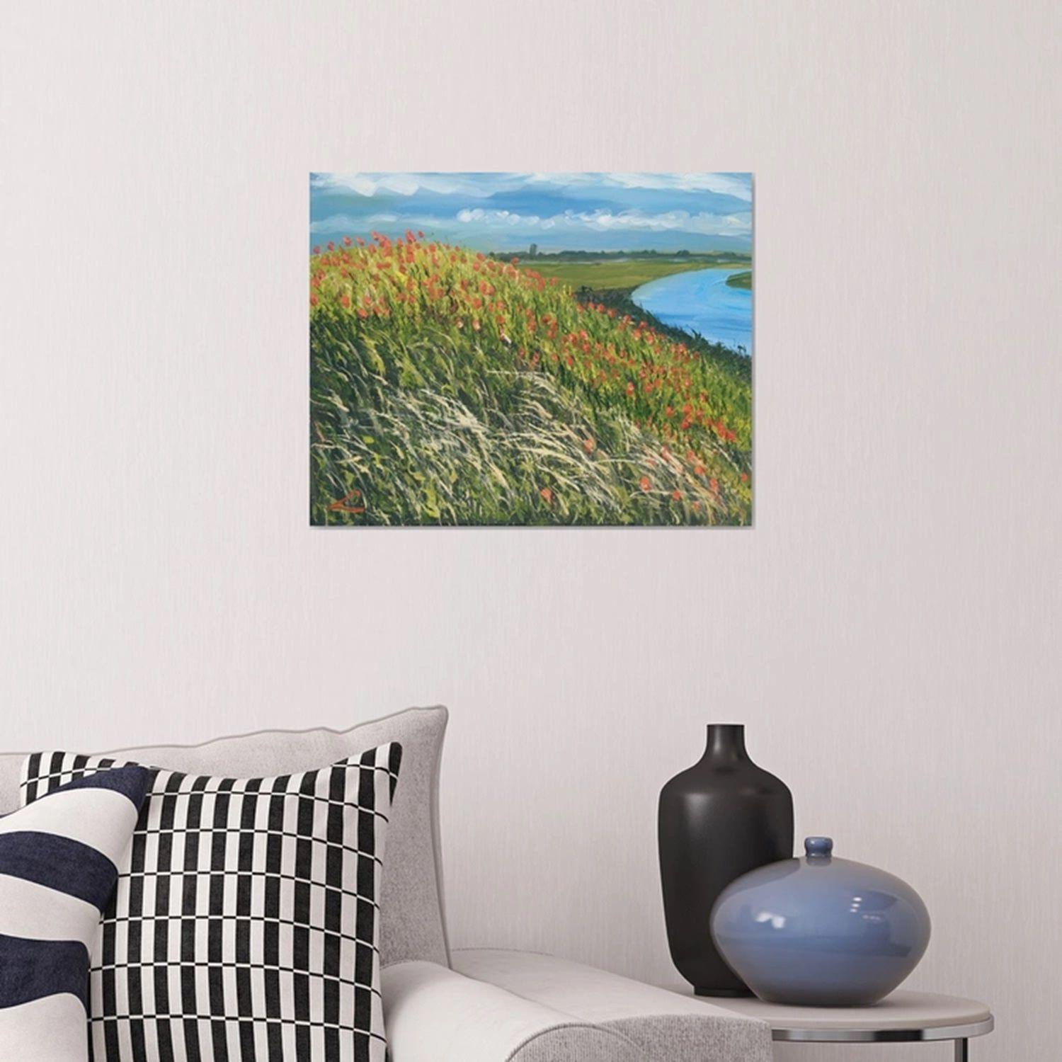 Landschaft mit Mohnblumen 4, Gemälde, Öl auf Leinwand (Impressionismus), Painting, von Elena Sokolova