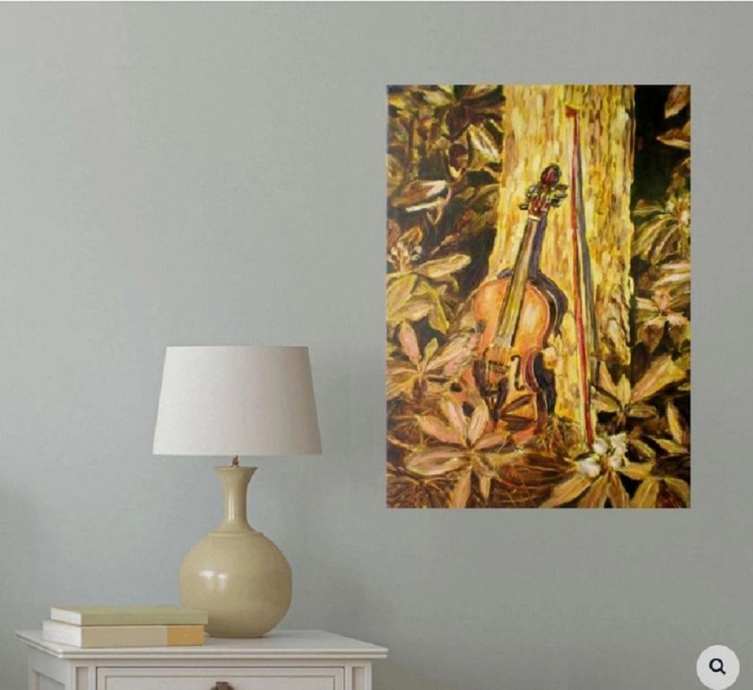 Light and music composition, painted by oil on canvas :: Painting :: Impressionist :: This piece comes with an official certificate of authenticity signed by the artist :: Ready to Hang: Yes :: Signed: Yes :: Signature Location: on front :: Canvas
