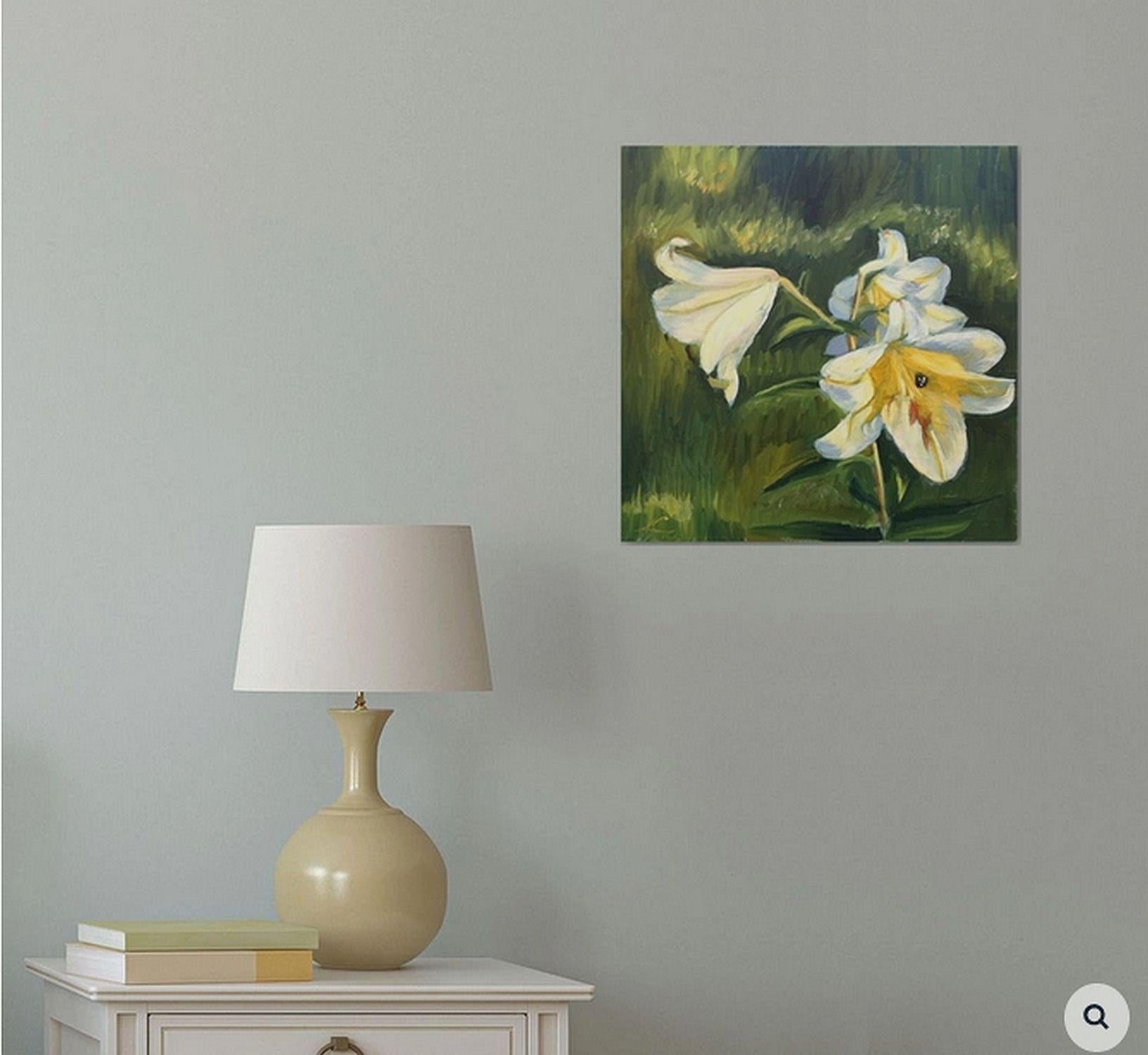 Lilien, Gemälde, Öl auf Leinwand (Impressionismus), Painting, von Elena Sokolova