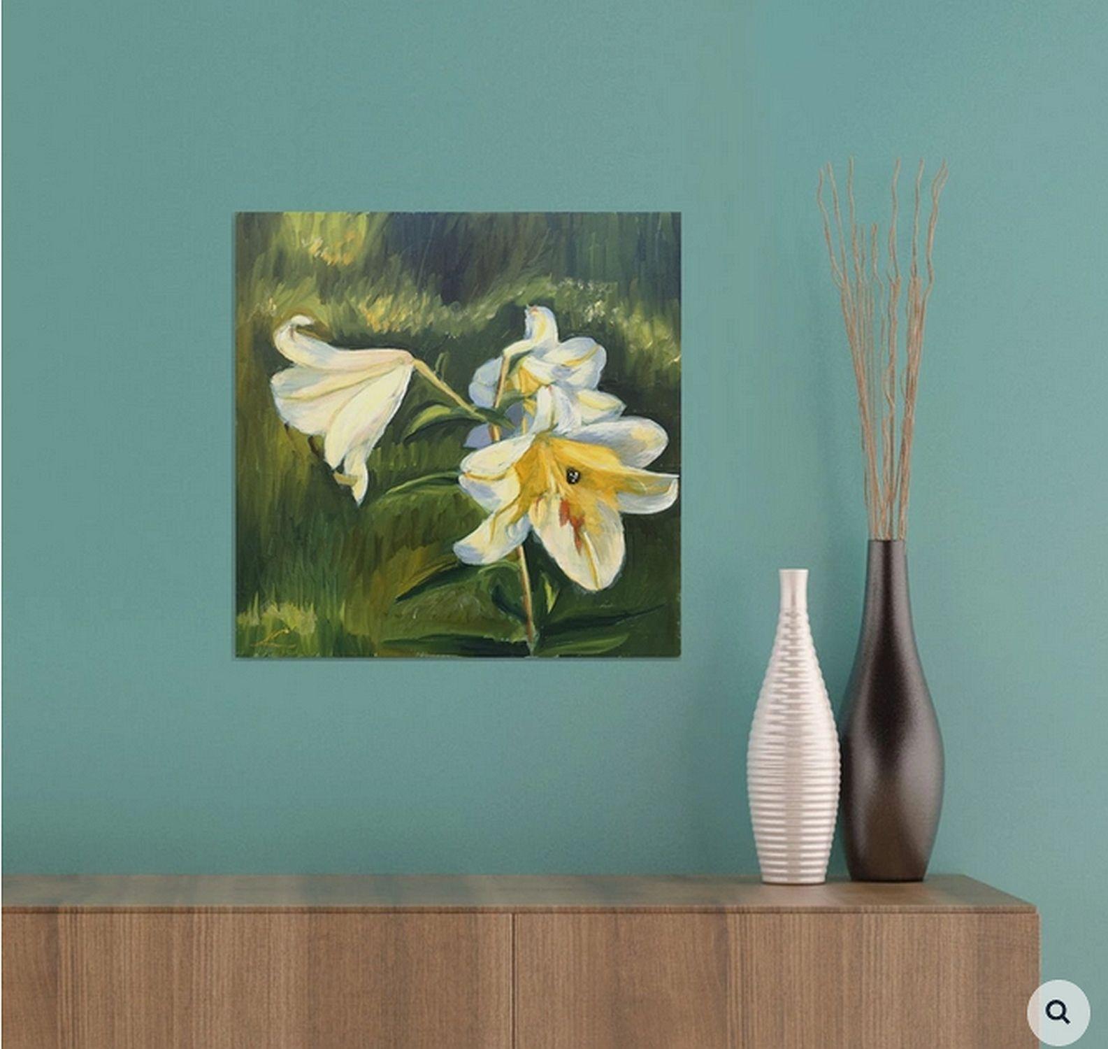 Lilien, Gemälde, Öl auf Leinwand im Angebot 1