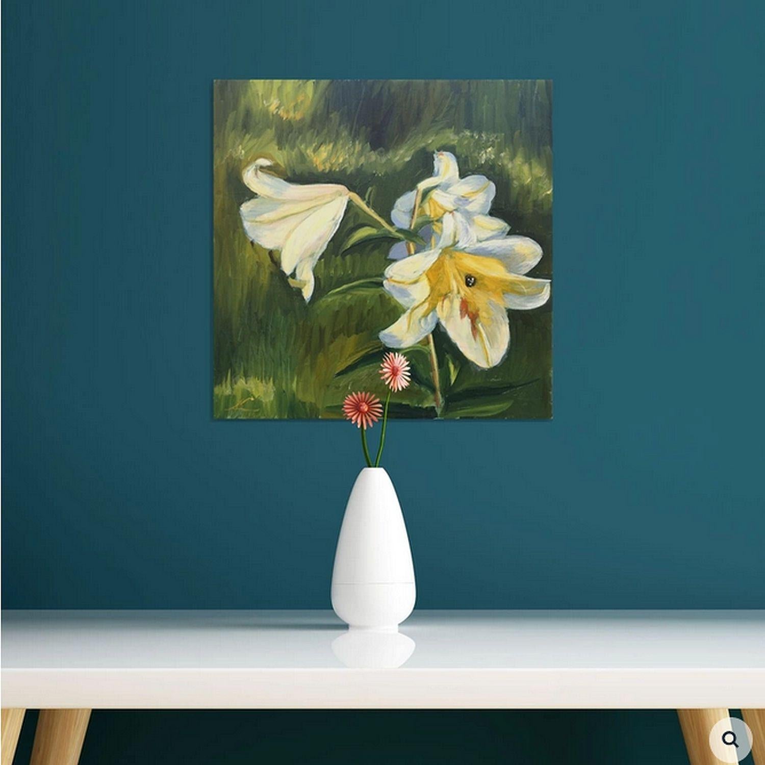 Lilien, Gemälde, Öl auf Leinwand im Angebot 2