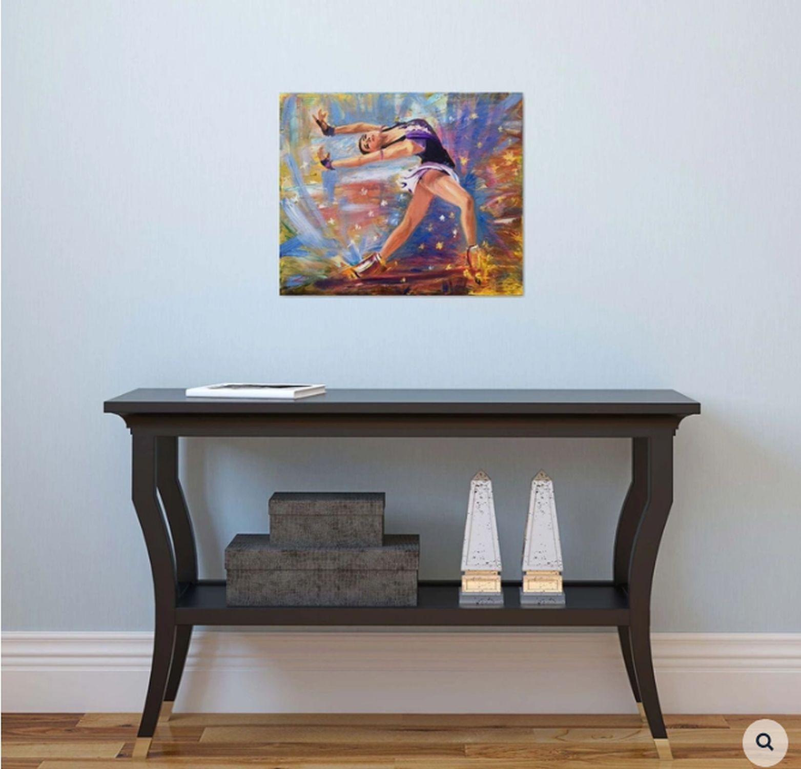 Figur scatendes Mädchen, gemalt mit Öl auf Leinwand :: Malerei :: Impressionist :: Dieses Werk wird mit einem offiziellen, vom Künstler unterzeichneten Echtheitszertifikat geliefert :: Bereit zum Aufhängen: Ja :: Signiert: Ja :: Ort der Signatur: