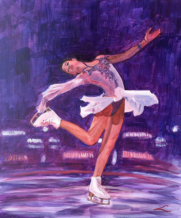 Oil Painting Ice Skating - 54 For Sale on 1stDibs | ice skating paintings