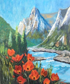 Mountain landscape 6, Painting, Oil on Canvas
