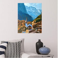 Mountain village, Painting, Oil on Canvas