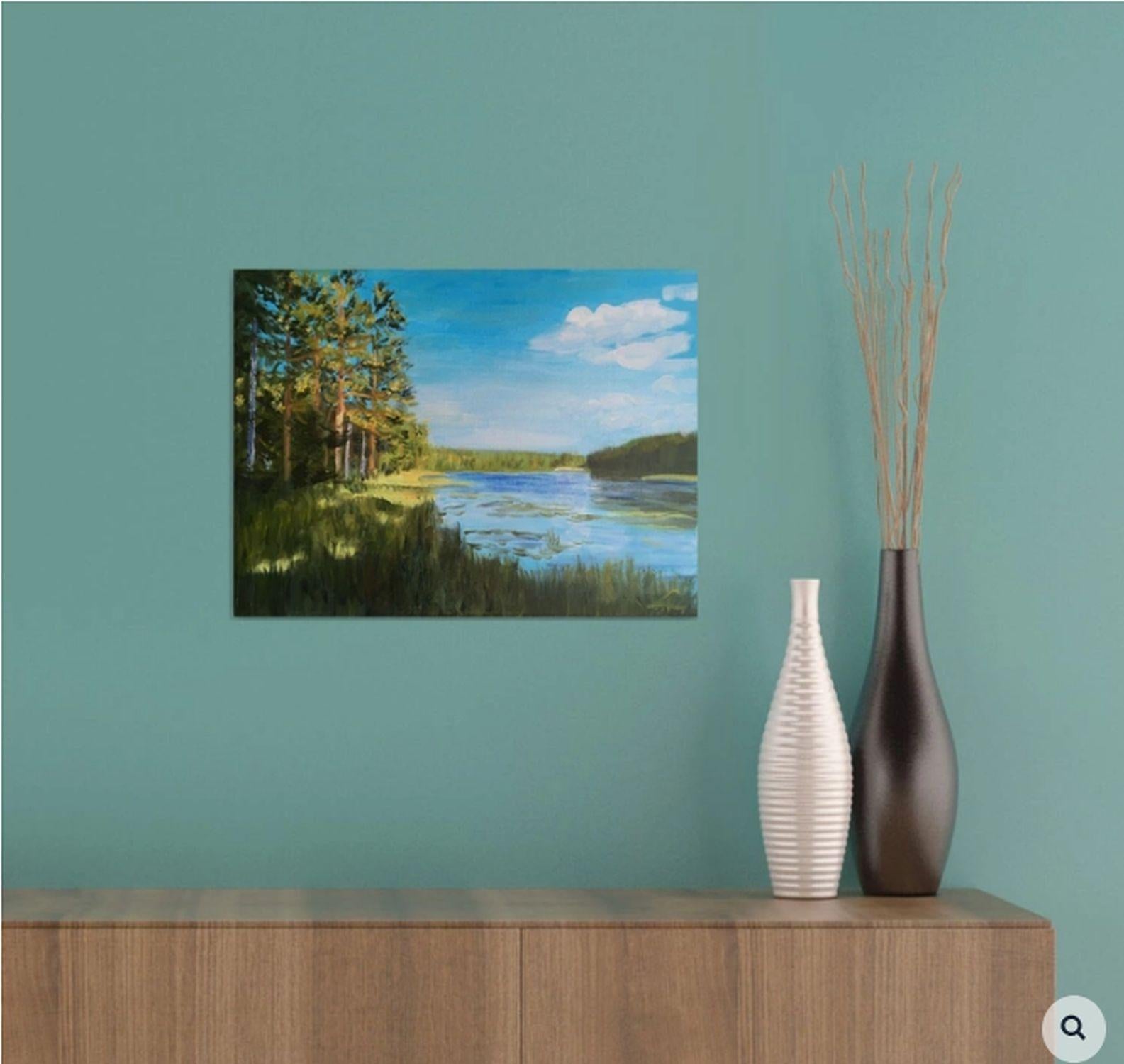 Paisaje al óleo sobre lienzo pintura de estudio realizado después de que el aire llano en la ubicación. :: Pintura :: Impresionista :: Esta obra viene con un certificado oficial de autenticidad firmado por el artista :: Lista para colgar Sí ::
