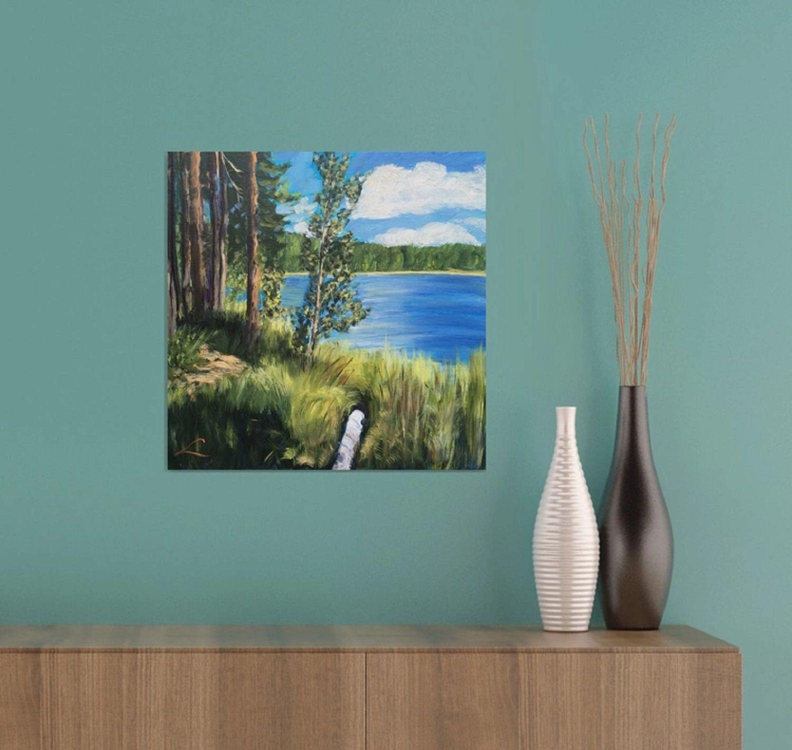 Pastor's Lake trees 2, Gemälde, Öl auf Leinwand im Angebot 1