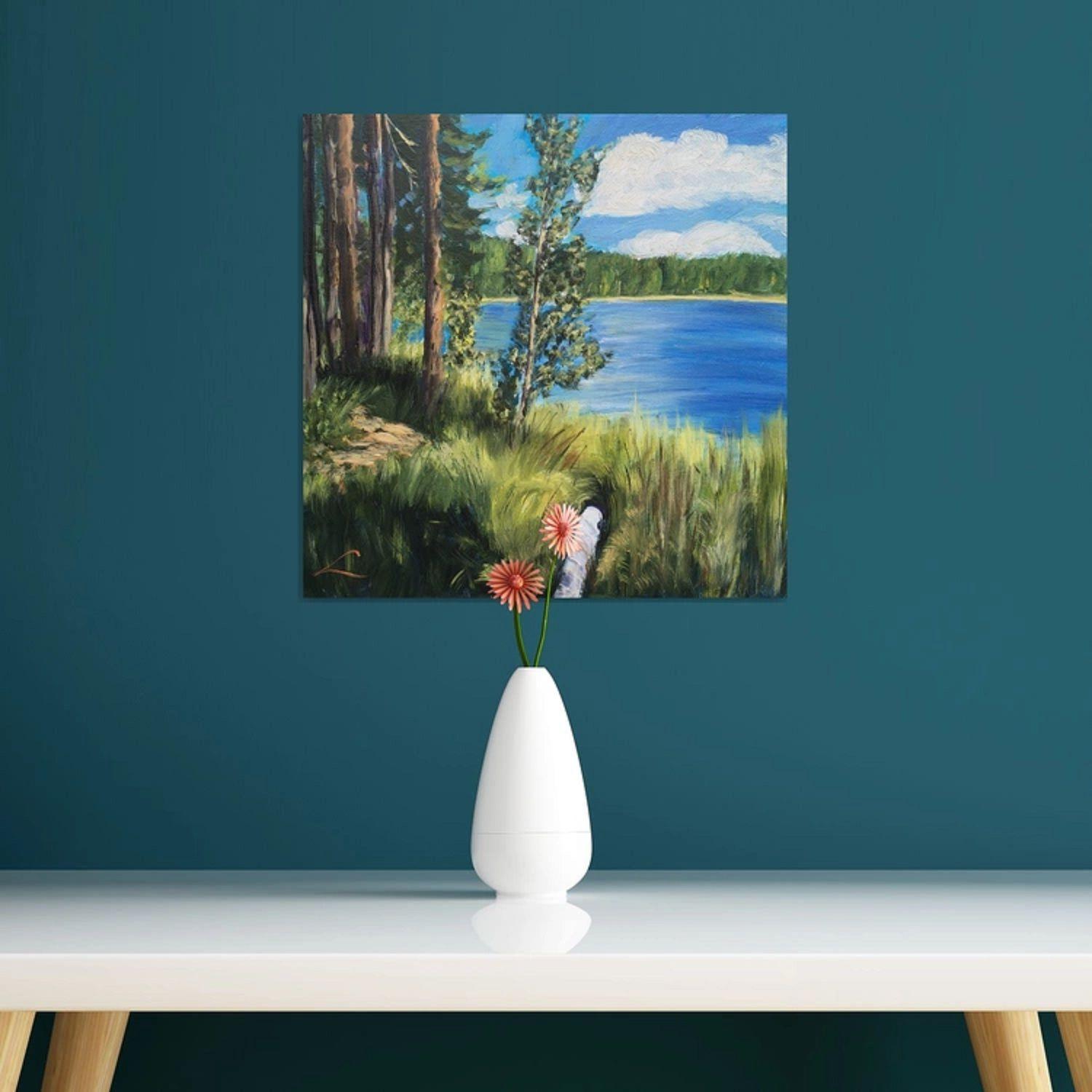 Pastor's Lake trees 2, Gemälde, Öl auf Leinwand im Angebot 2
