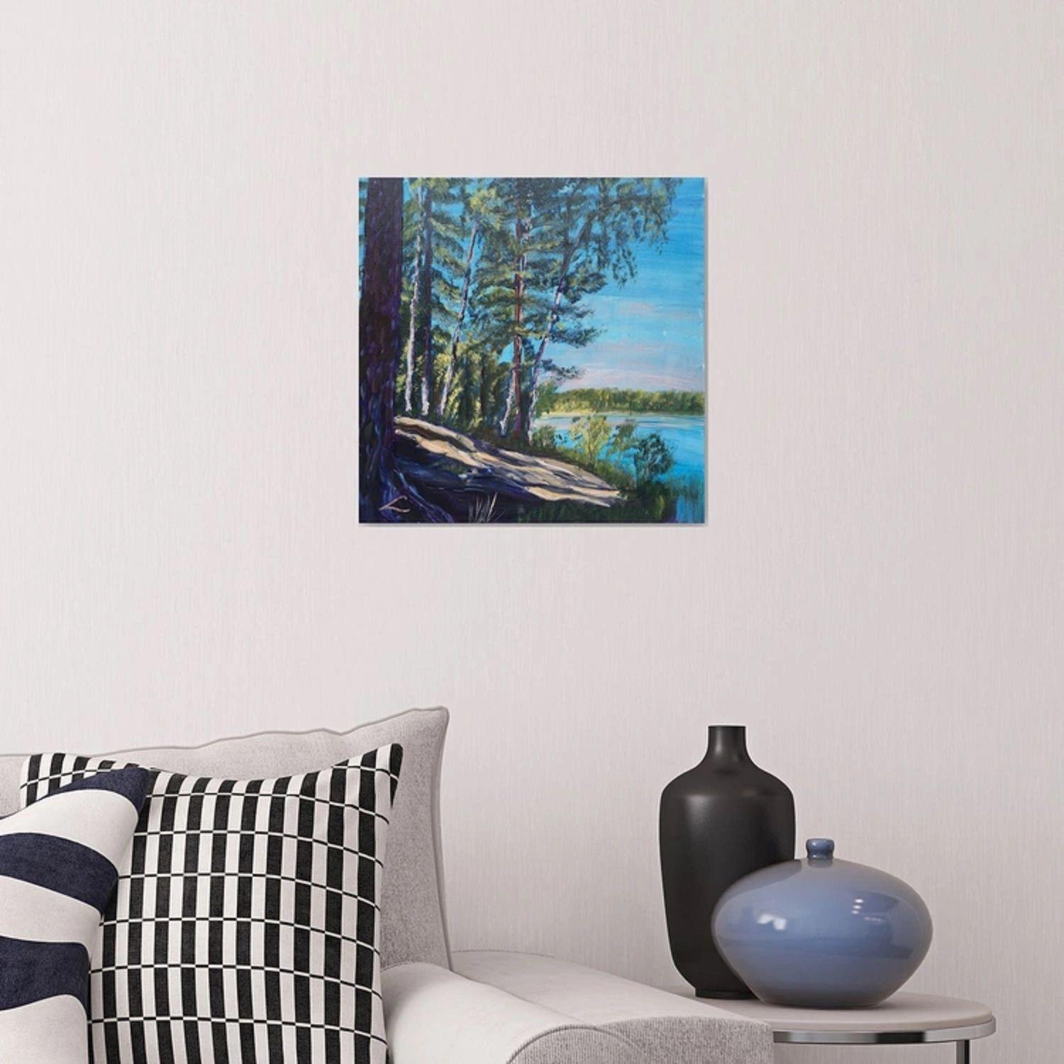 Pastor's Lake trees, Gemälde, Öl auf Leinwand (Impressionismus), Painting, von Elena Sokolova