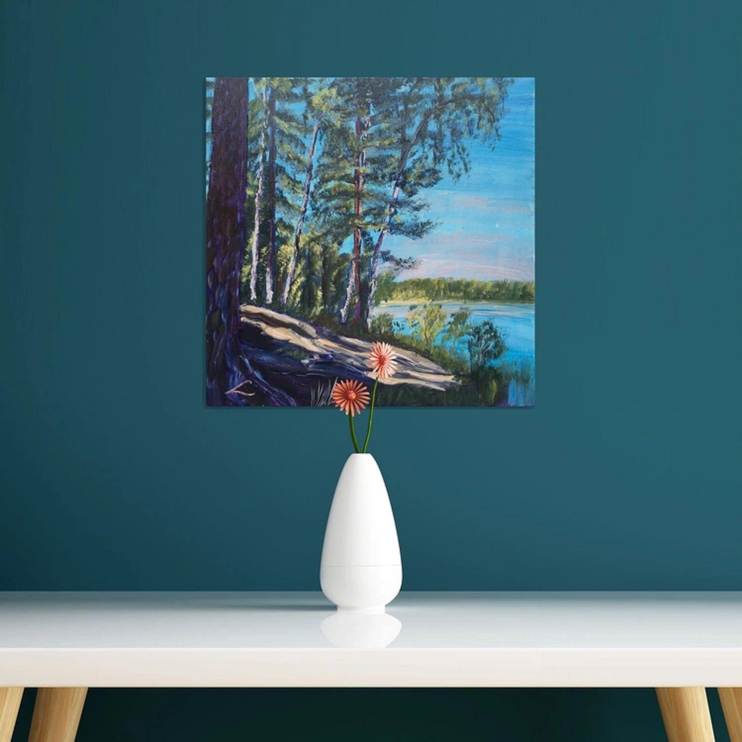 Pastor's Lake trees, Gemälde, Öl auf Leinwand im Angebot 2