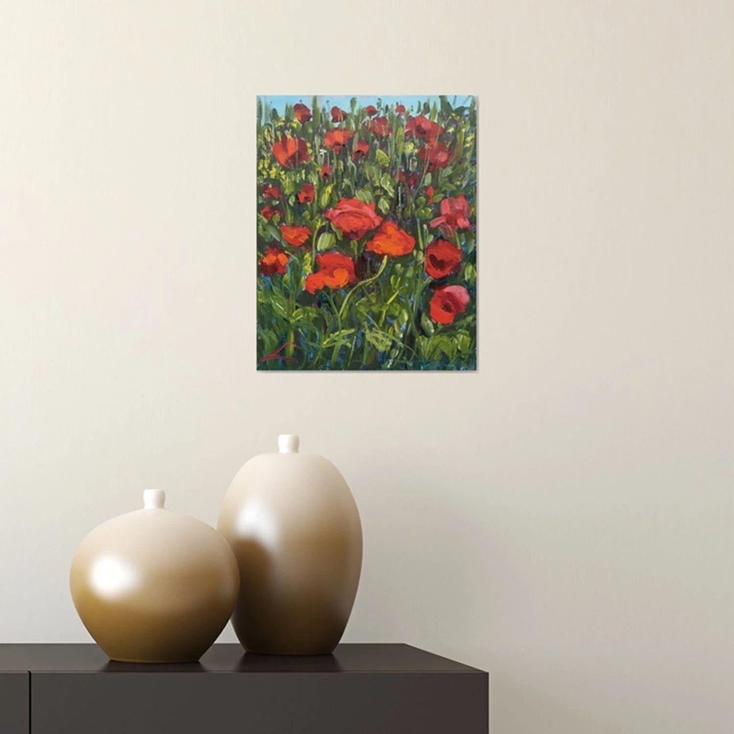 Coquelicots 2024, peinture, huile sur toile - Impressionnisme Painting par Elena Sokolova