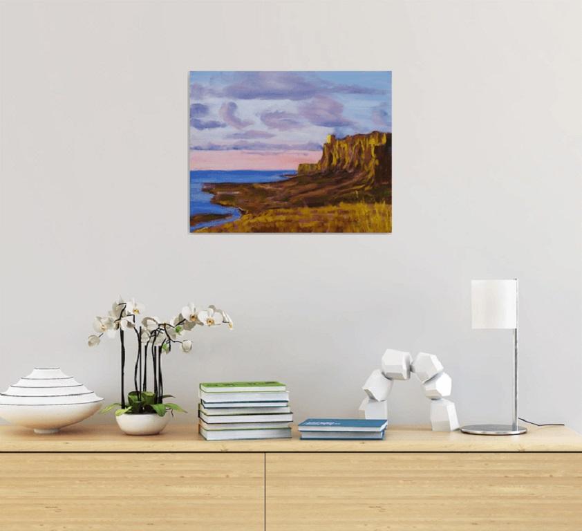 Rocks at the sunset, Gemälde, Öl auf Leinwand (Impressionismus), Painting, von Elena Sokolova
