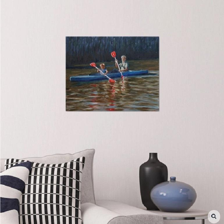 Rowers, Painting, Oil on Canvas For Sale 2