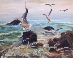 Sea gulls, Painting, Oil on Canvas