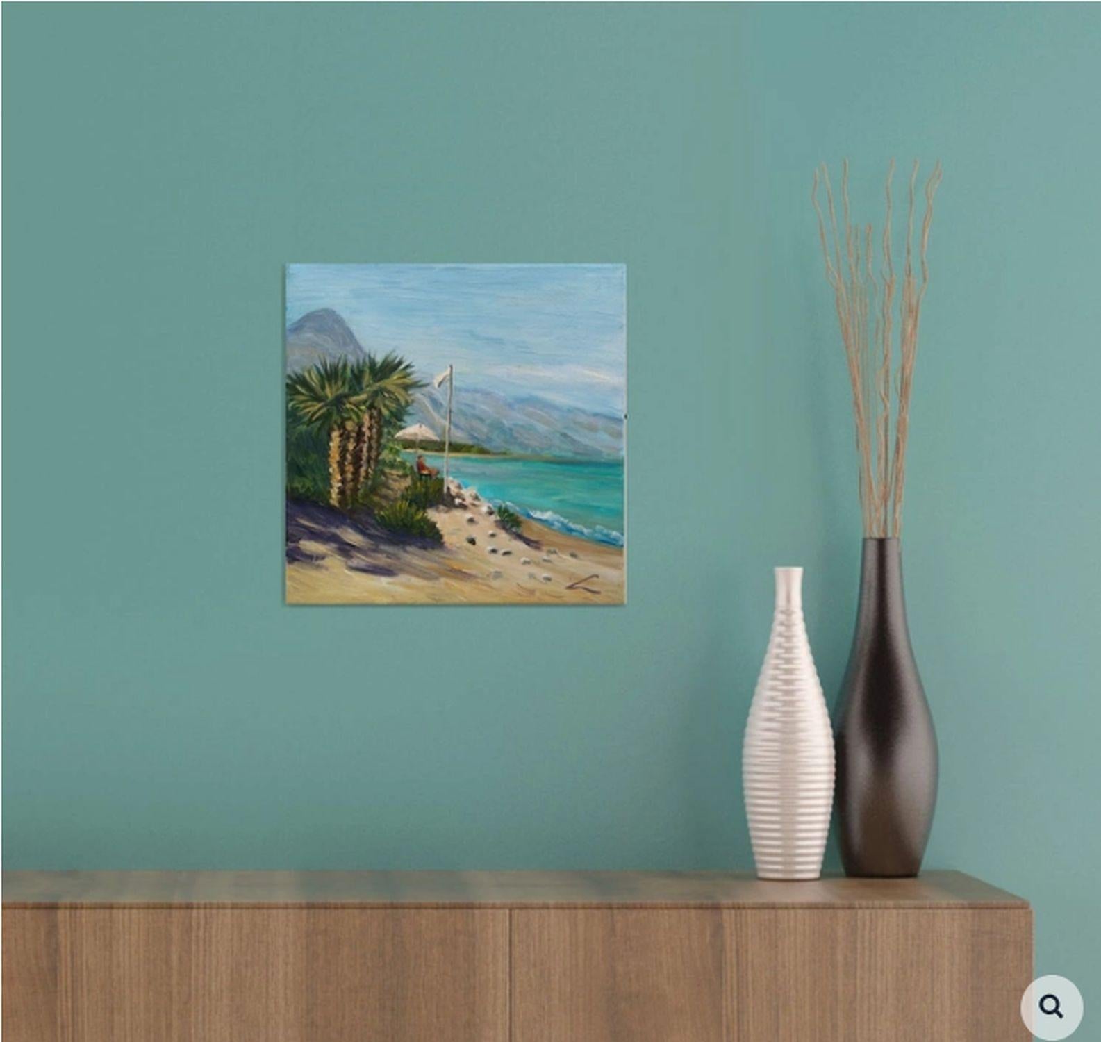 Huile sur toile, peinture en plein air d'une plage sicilienne : : Peinture : : Impressionniste : : Cette pièce est accompagnée d'un certificat d'authenticité officiel signé par l'artiste : : Prêt à être accroché : Oui : : Signé : Oui : : Emplacement