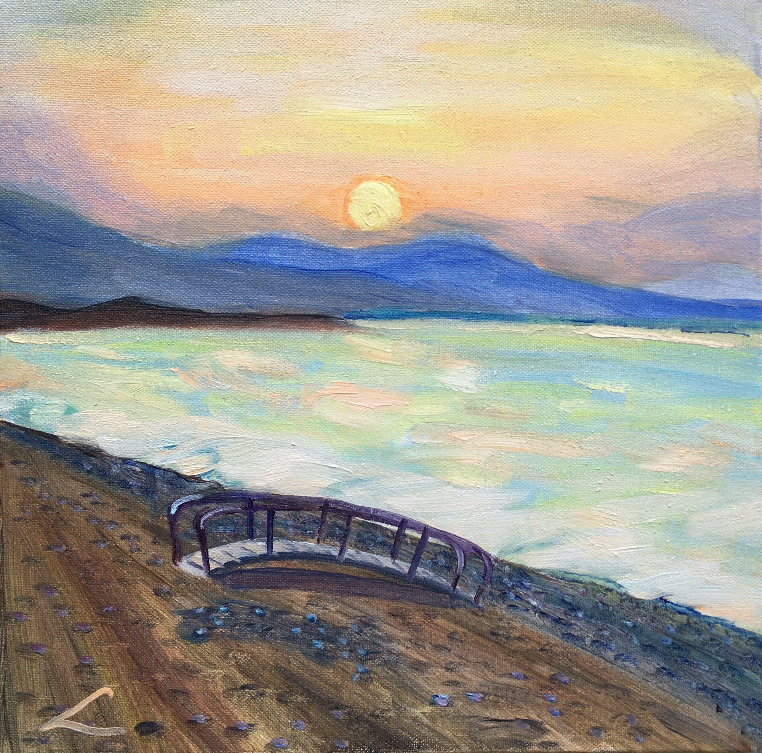 Sicilianischer Sonnenuntergang 4, Gemälde, Öl auf Leinwand