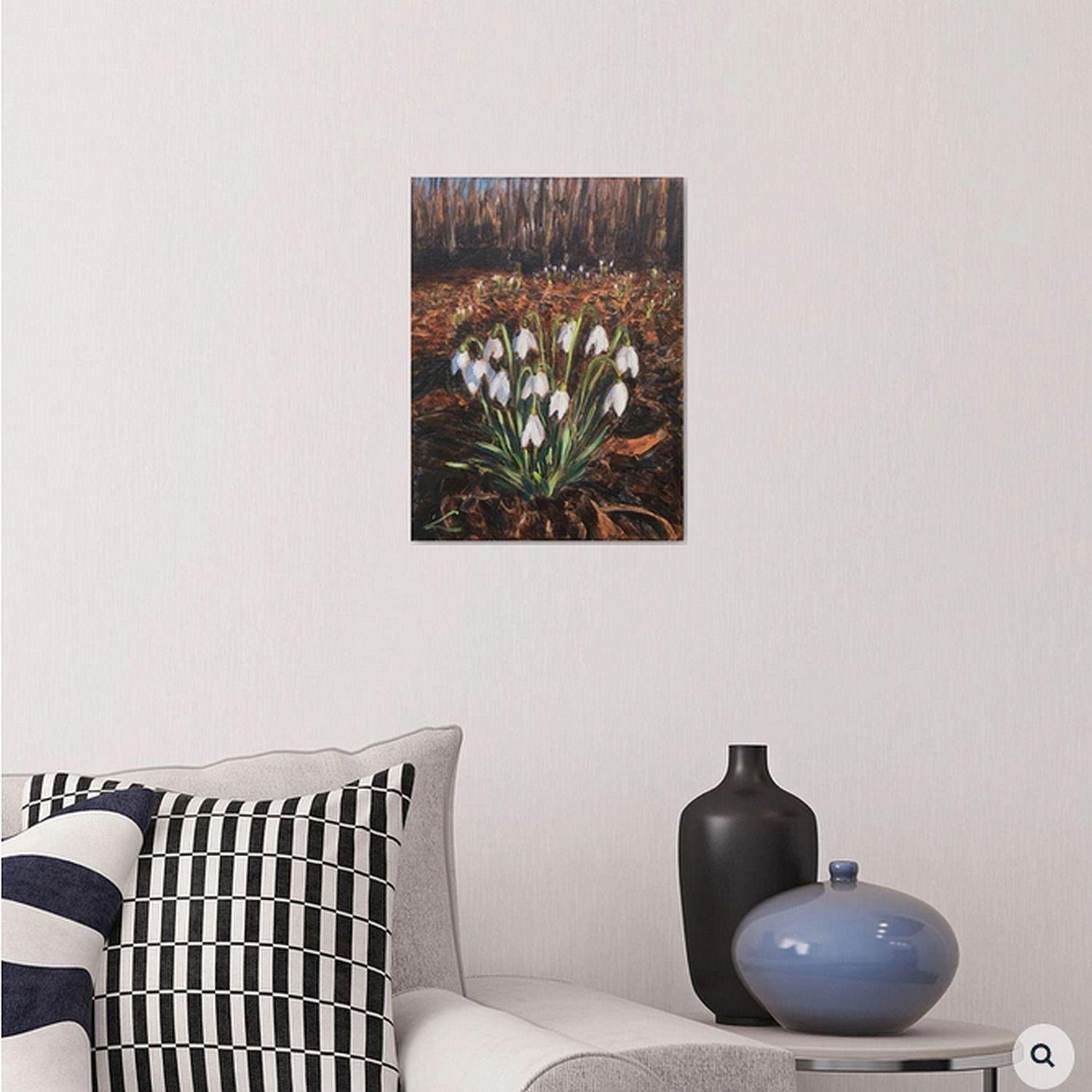 Snowdrops 4, Painting, Oil on Canvas For Sale 4