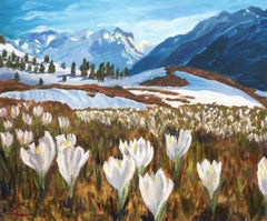 Spring in Alps, Painting, Oil on Canvas