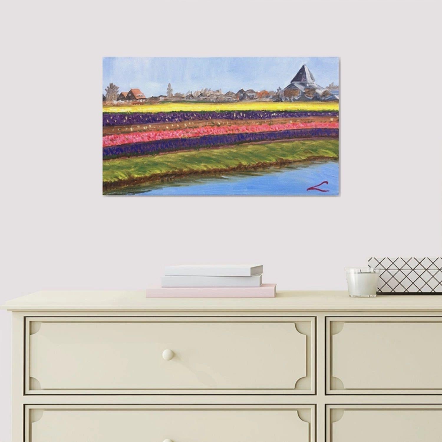 Spring in Holland 5, Gemälde, Öl auf Leinwand im Angebot 1