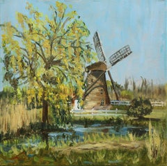 Spring windmill in Maasluis, Painting, Oil on Canvas