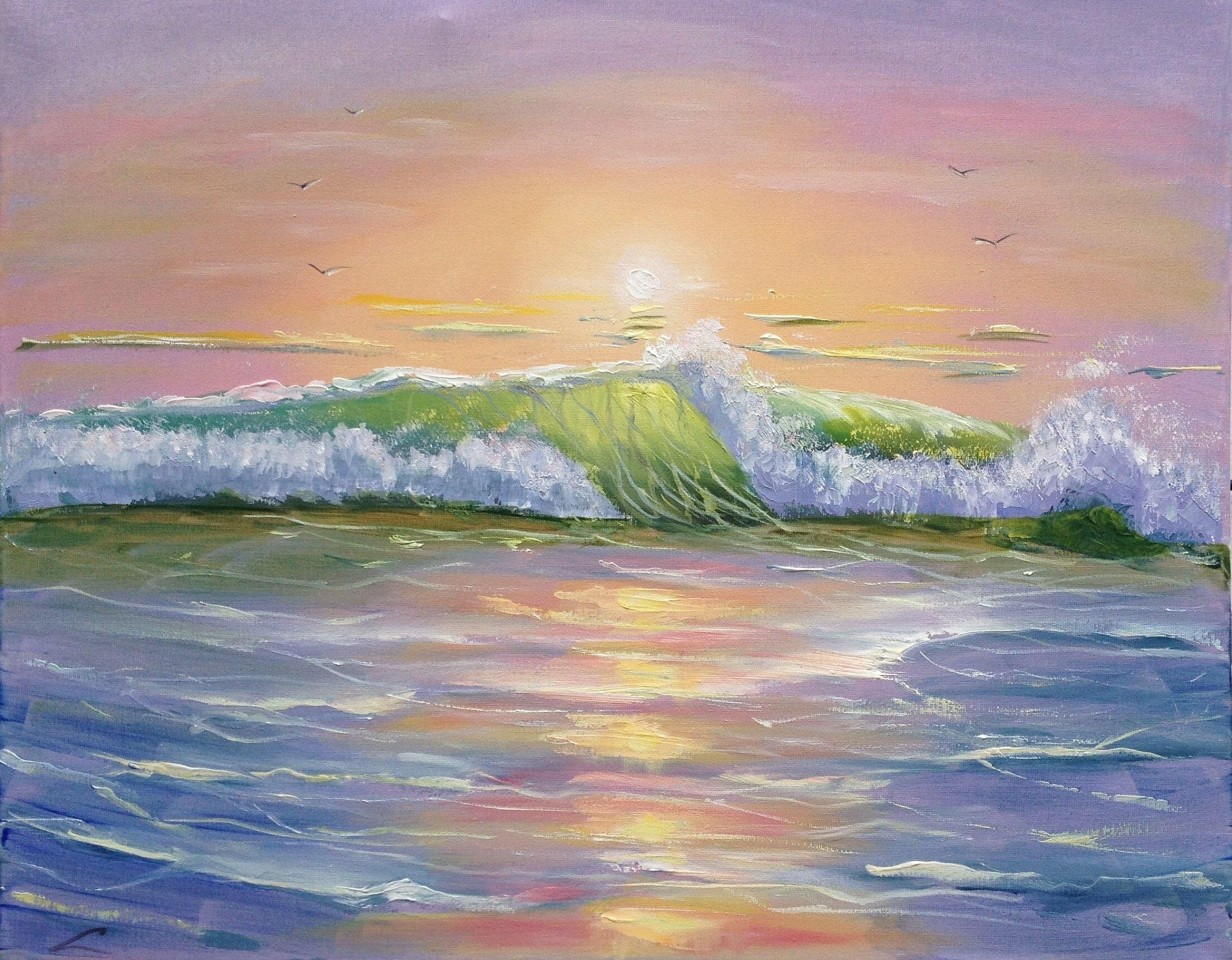 Alba, Pittura, Olio su tela - Painting di Elena Sokolova