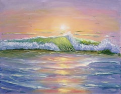 Sonnenaufgang, Gemälde, Öl auf Leinwand