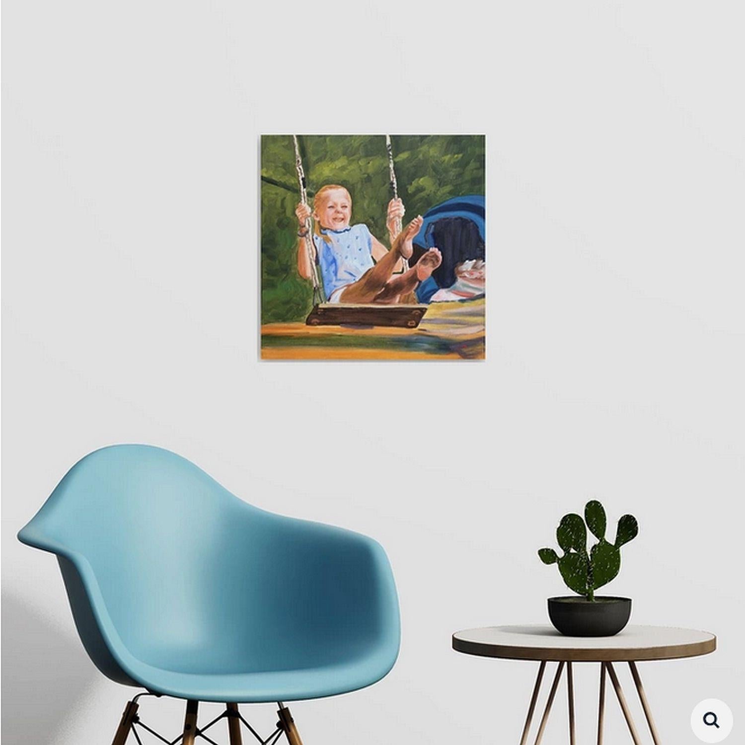Swing, Gemälde, Öl auf Leinwand (Impressionismus), Painting, von Elena Sokolova