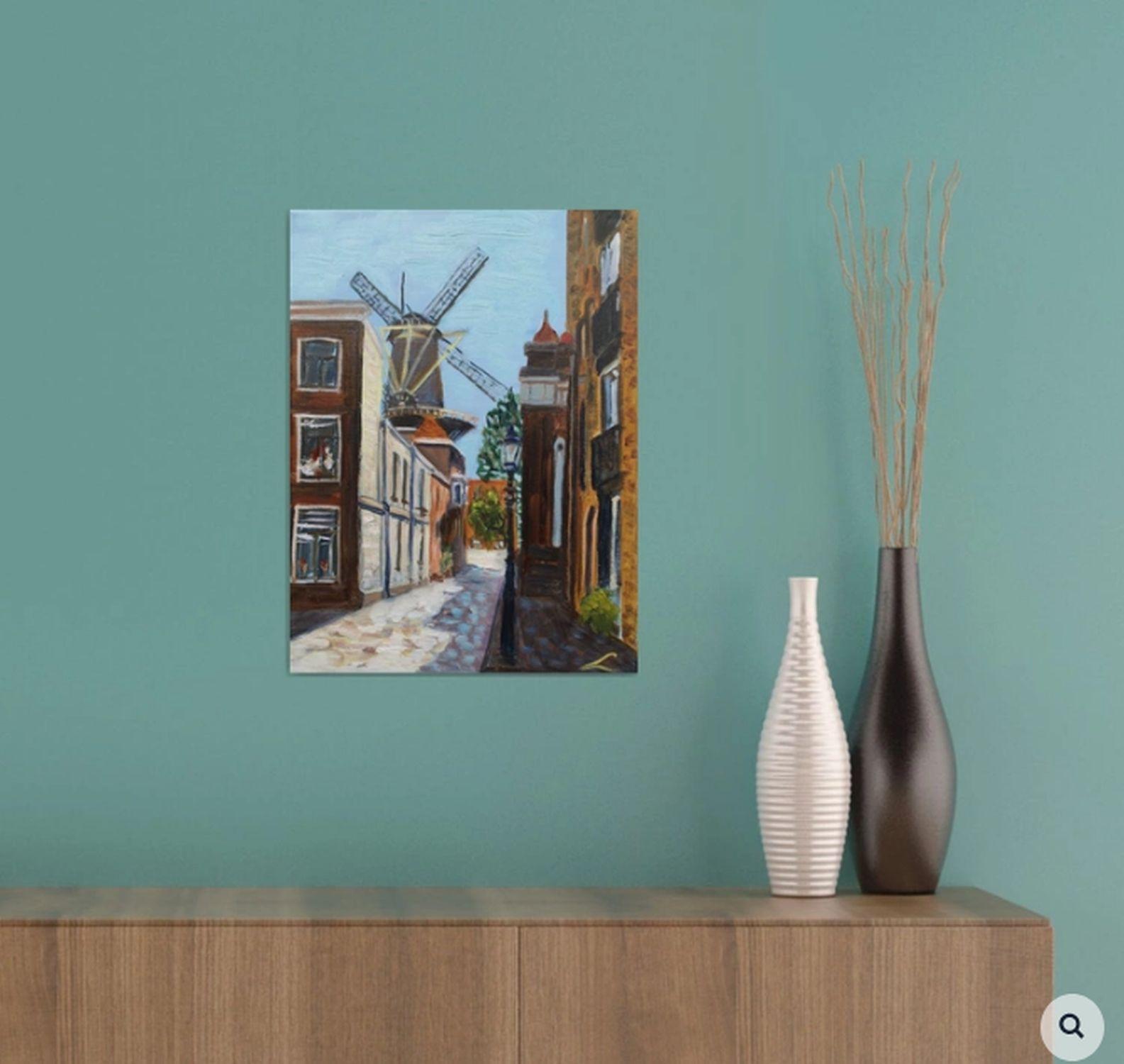 Ansicht von Schiedam 3, Gemälde, Öl auf Leinwand (Impressionismus), Painting, von Elena Sokolova