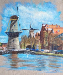 La vista de Schiedam 4, Pintura, Óleo sobre lienzo