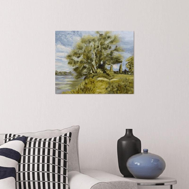 Tree at Port -Mort, Gemälde, Öl auf Leinwand (Impressionismus), Painting, von Elena Sokolova