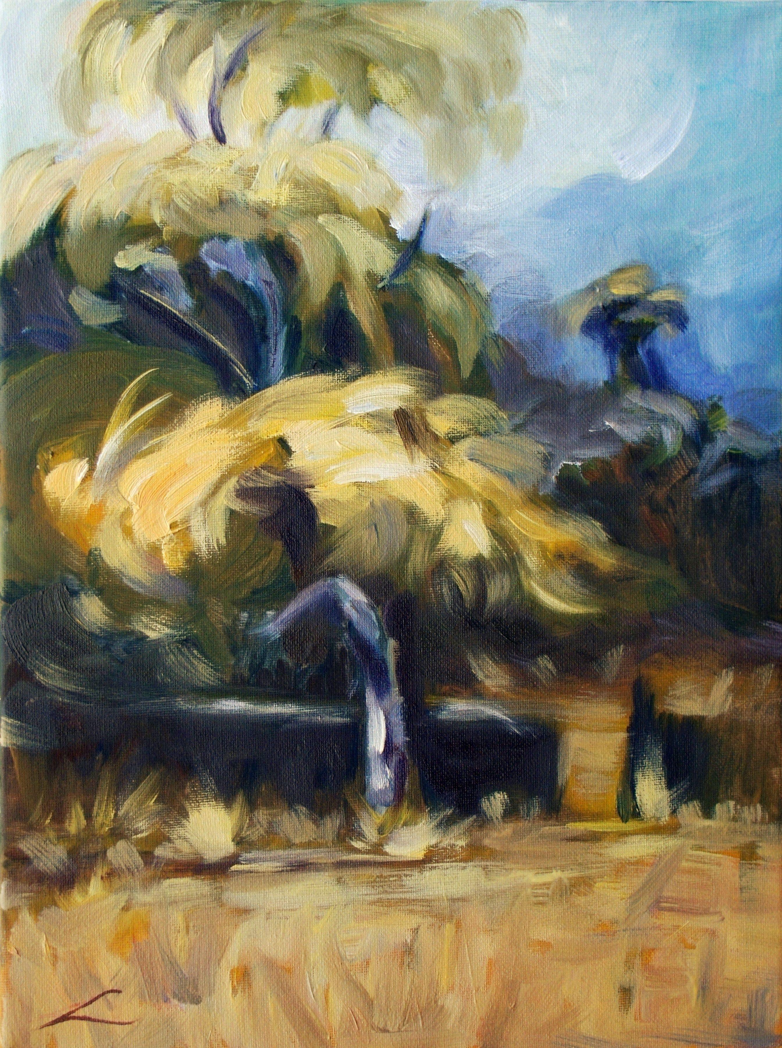 Elena Sokolova Landscape Painting - Tree, Painting, Oil on Canvas