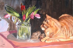 Tulips lover, Painting, Oil on Canvas