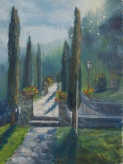 Tuscany cyprus, Painting, Oil on Canvas