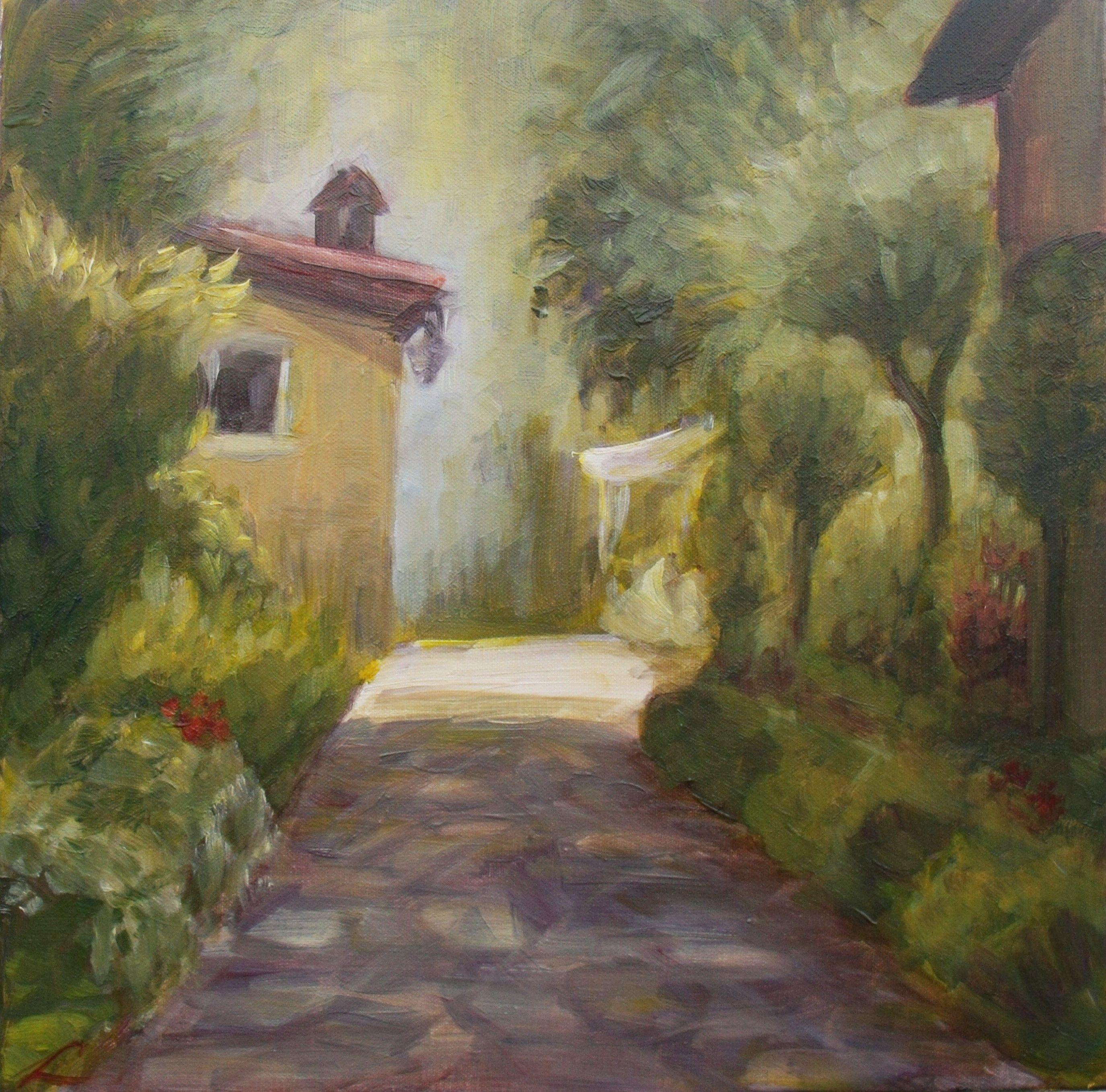 Studio landscape painting done after the plain air on the location. :: Painting :: Impressionist :: This piece comes with an official certificate of authenticity signed by the artist :: Ready to Hang: Yes :: Signed: Yes :: Signature Location: on