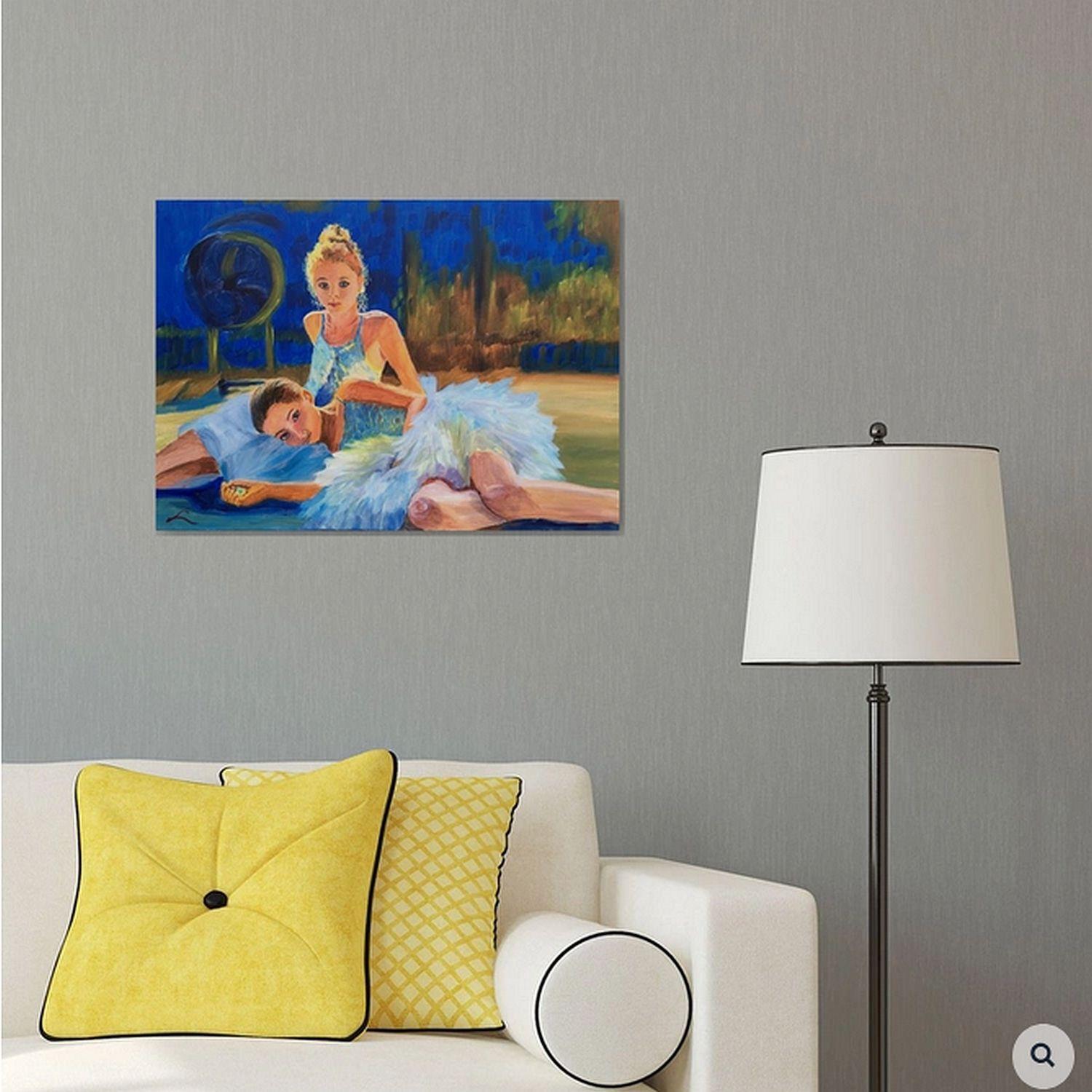 Due giovani ballerine, dipinto ad olio su tela :: Pittura :: Impressionista :: Questo pezzo viene fornito con un certificato ufficiale di autenticità firmato dall'artista :: Pronto da appendere: Yes :: Firmato: Yes :: Posizione della firma: sul