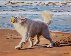 Chien mouillé, peinture, huile sur toile