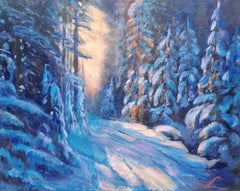 Foresta invernale 4, Pittura, Olio su tela