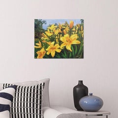 Yellow lilies, Painting, Oil on Canvas