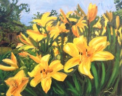 Yellow lilies, Painting, Oil on Canvas