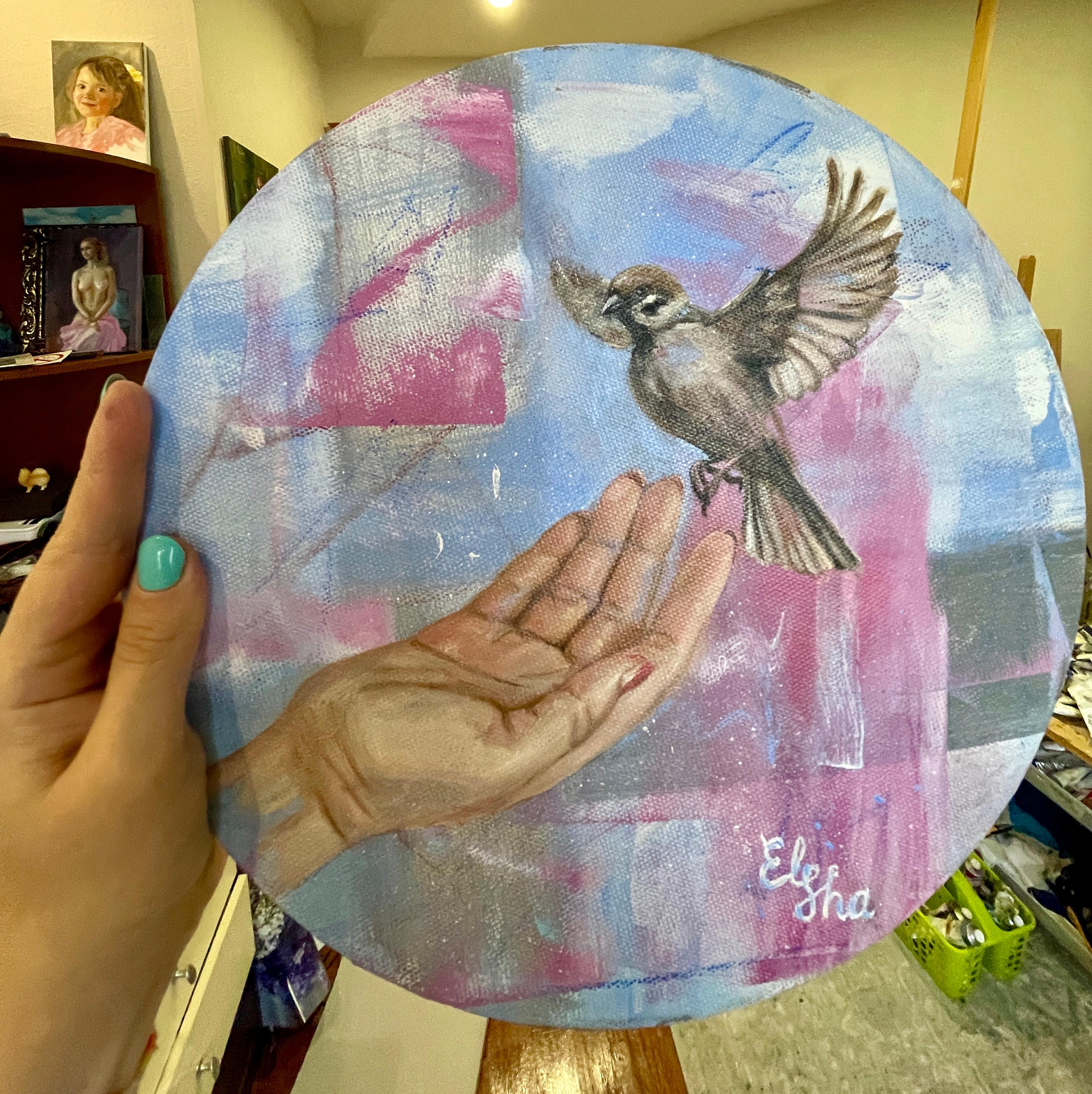 Favorite bird - Impressionist Painting by Elena Ushanova