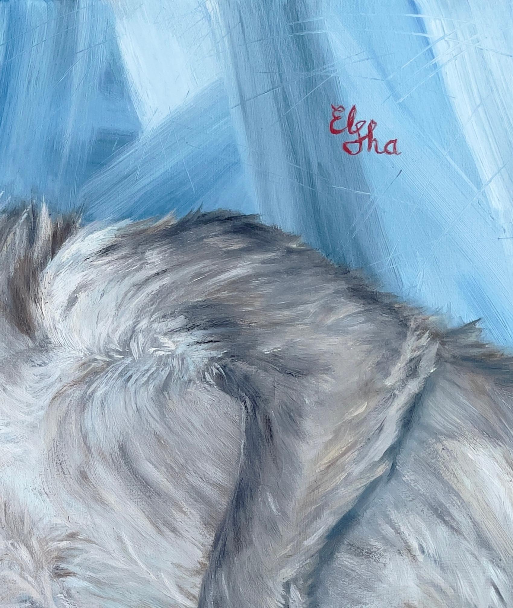 Girl and sleeping wolf For Sale 6
