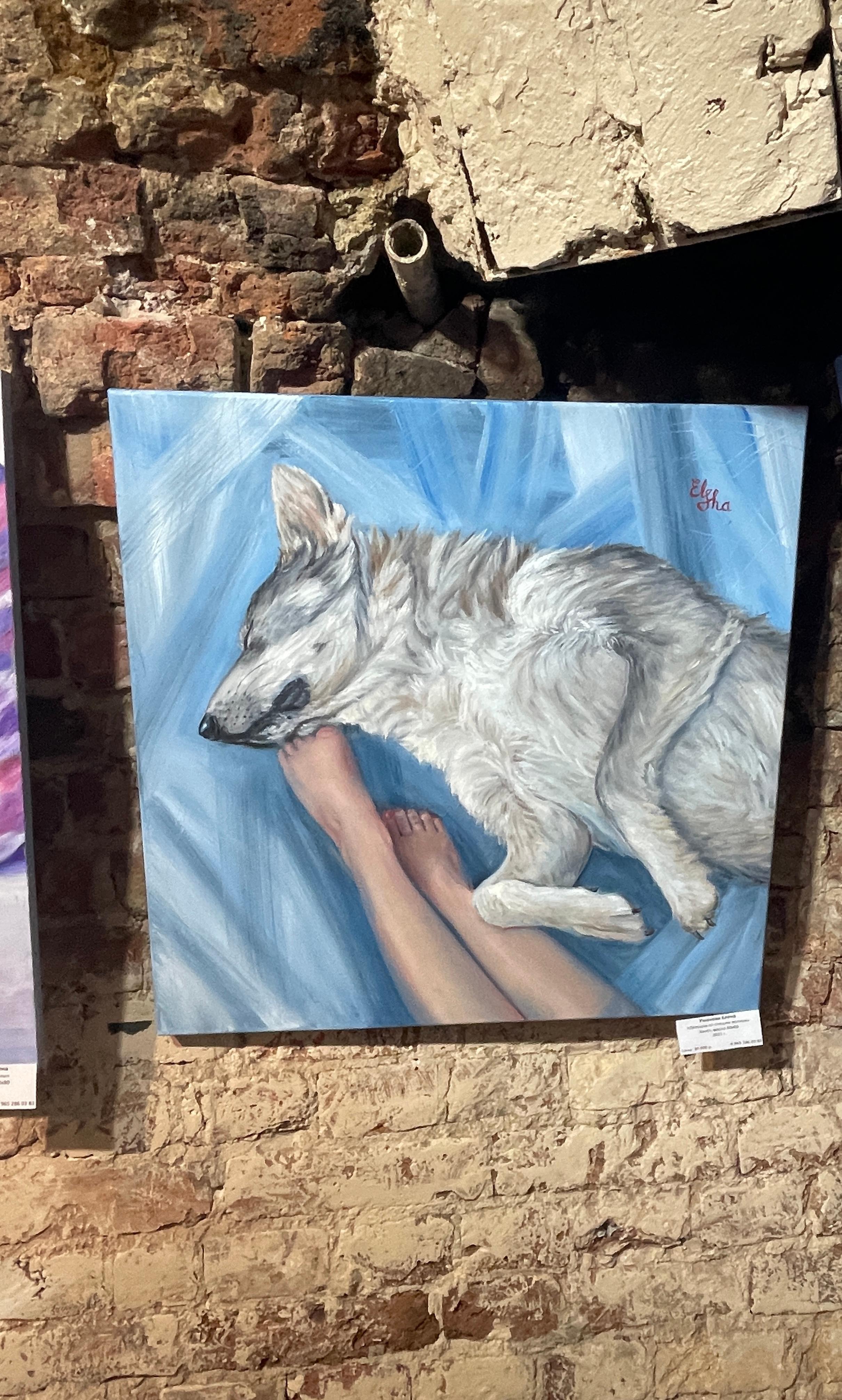 Girl and sleeping wolf For Sale 2