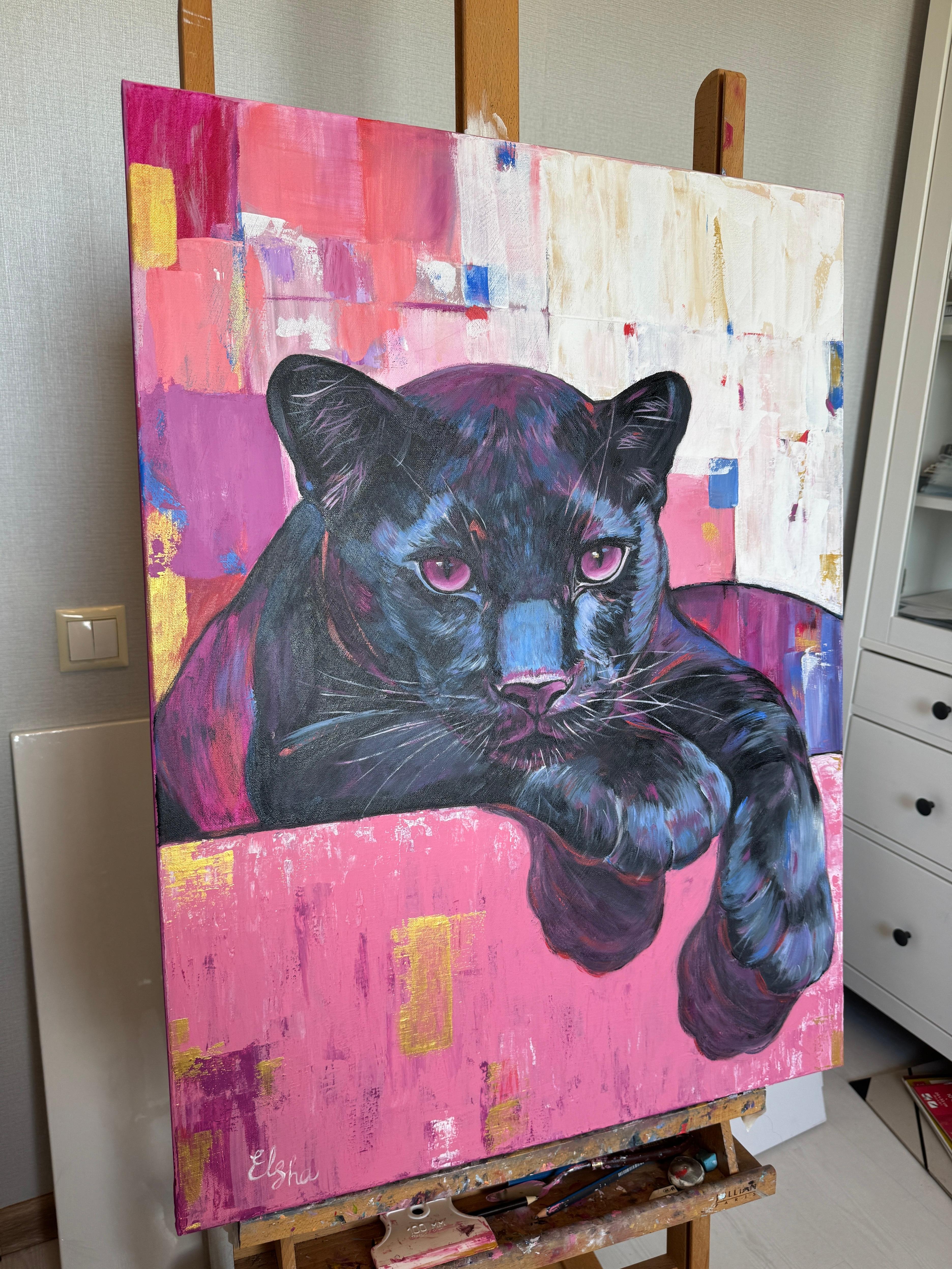 Panther in Rosa im Angebot 5