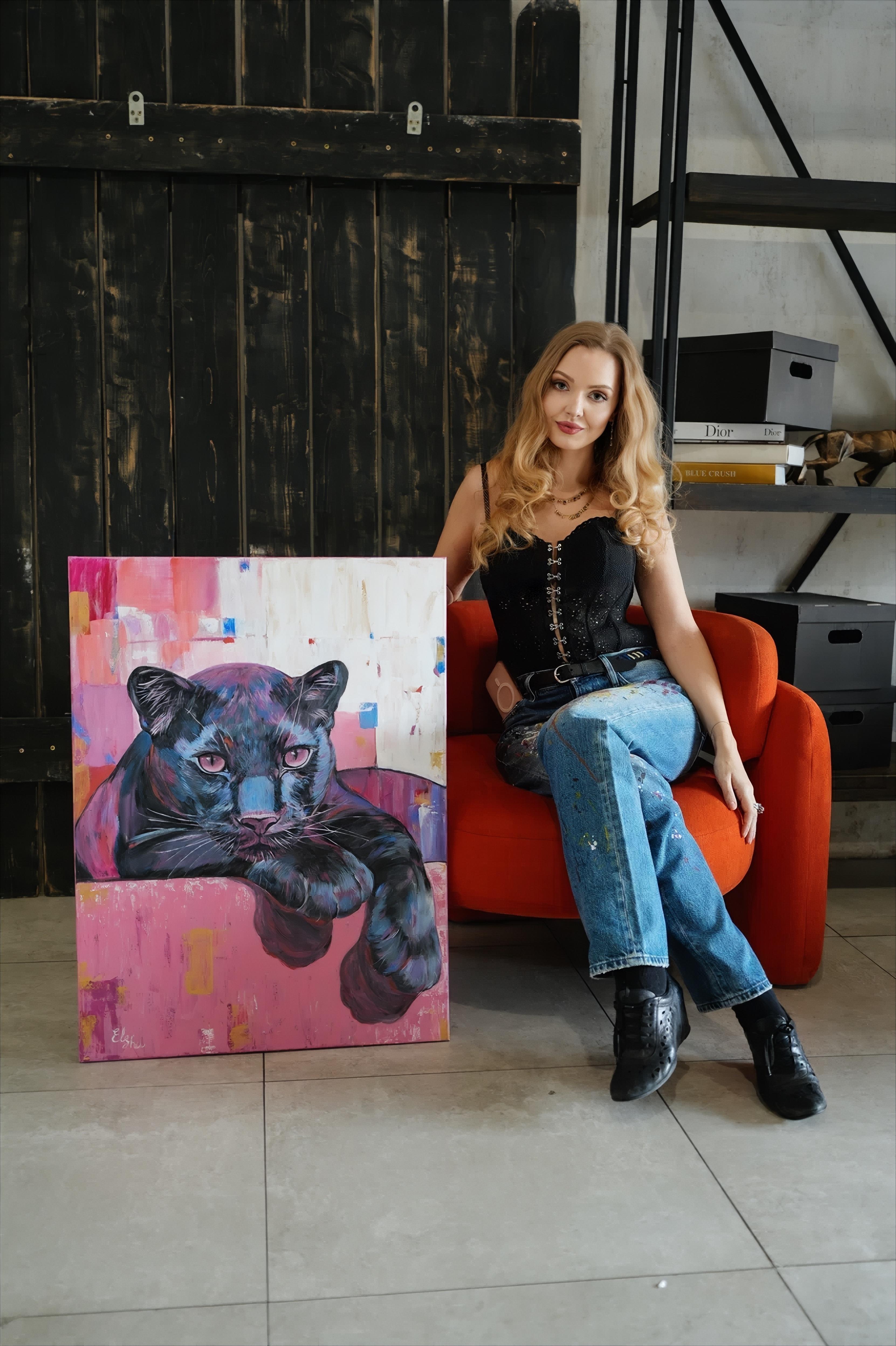 Panther in Rosa im Angebot 9